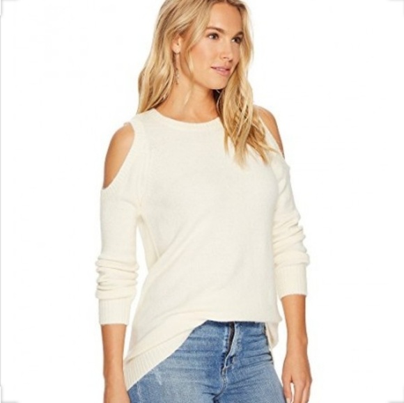 Kensie Warm Touch Cold Shoulder Sweater Off White - Picture 3 of 4